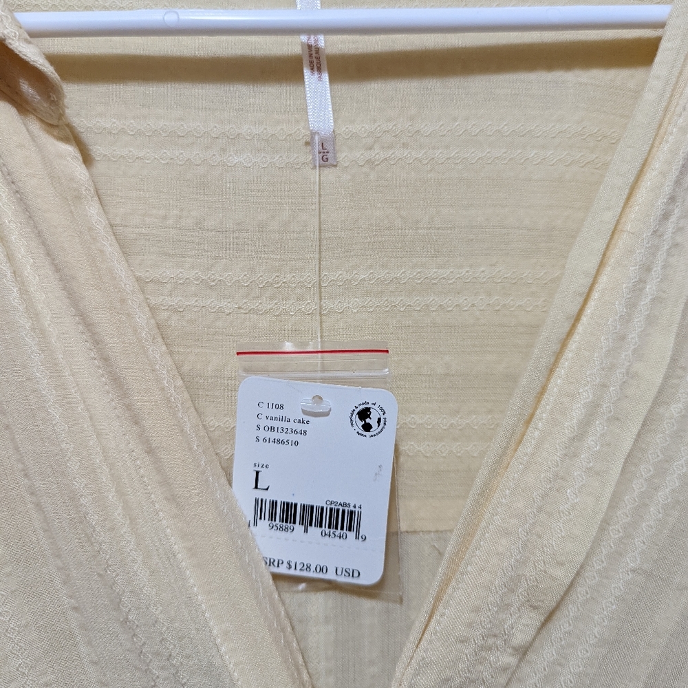 Free People Cream Button-Front Mini Dress - Picture 6 of 8